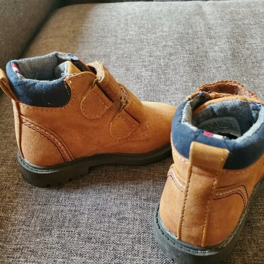 Tommy Hilfiger Toddler Suede Hook Loop Ankle Boots Baby Sz 5 First Walker Shoes - Picture 4 of 7